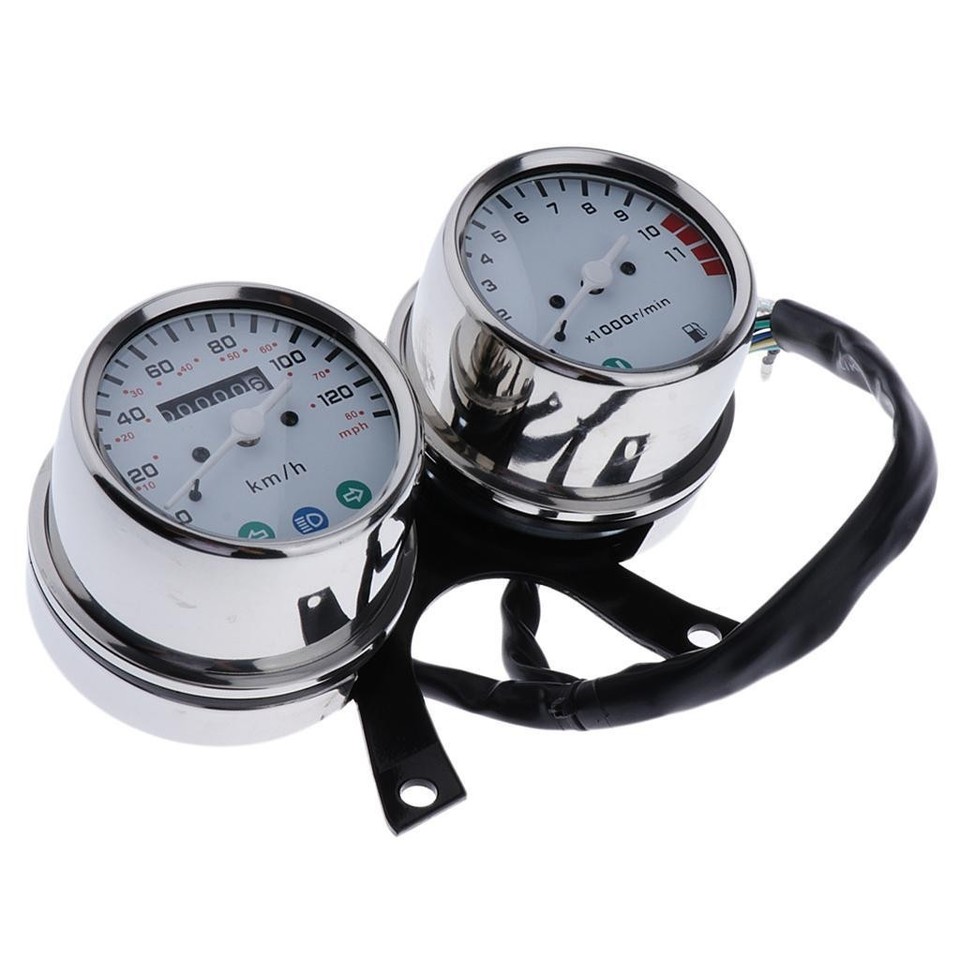 Tackomiter 12V Motorcycle Odometer Gauge Speedometer Tachometer Instrument for ...