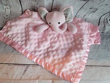 Pink Elephant Lovey Satin Back Mini Security Blanket Knubby Pro Goleem 15 Inch