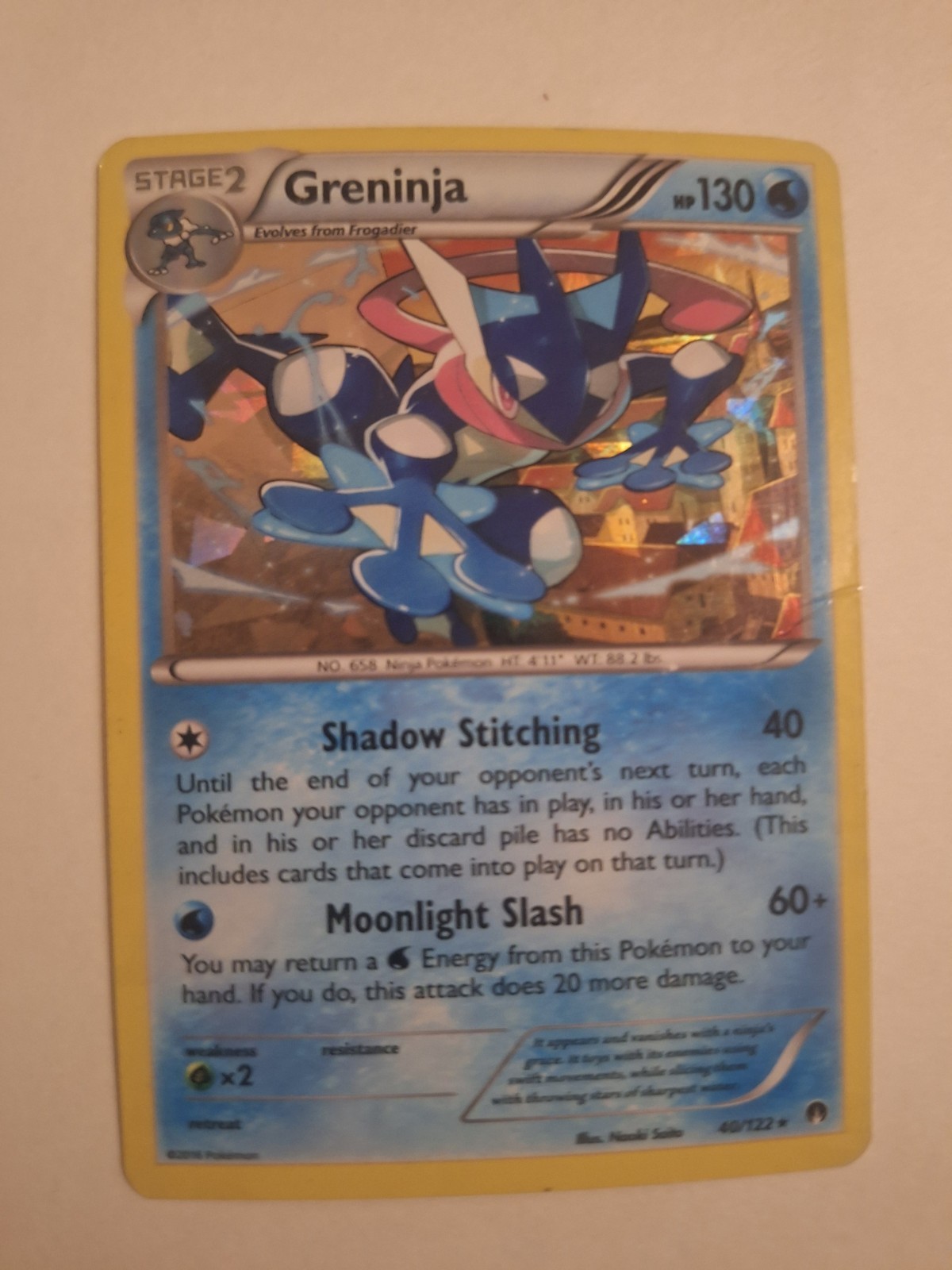 Greninja 40/122 Breakpoint Cracked Ice Holo Rare Exclusive Pokemon Card DMG