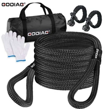 30ft Kinetic Recovery Rope 46500lbs Heavy Duty Offroad Power Stretch Snatch Rope