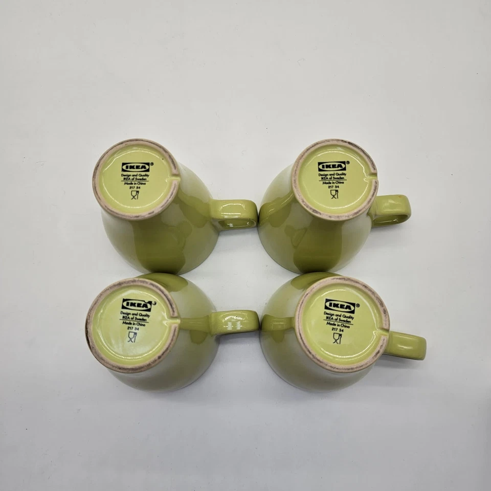 Four IKEA Green Stackable Mugs - Image 4 of 4