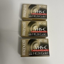 Three VHS-C TC-30 Maxwell Camcorder Video Cassette HGX-Gold Sealed NOS