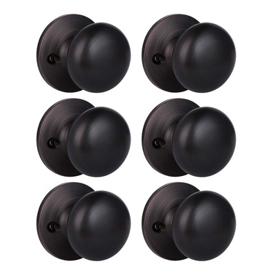 Knobwell 6 Pack Bronze Closet Door Knobs Dummy Door Knob, Individual D