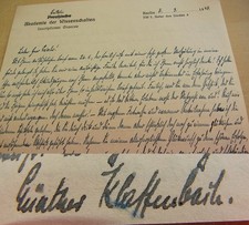 Epigraphist G&uuml;nther Klaffenbach (1890-1972): personal letter Berlin 1947