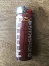 1 PC BIC Standard Regular Sized Lighter Vinyl Wrapped Redskins Football Brown