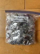 Vintage Bulk Costume Jewerly Pierced Ears Mixed Lot Colorful Earrings As Is