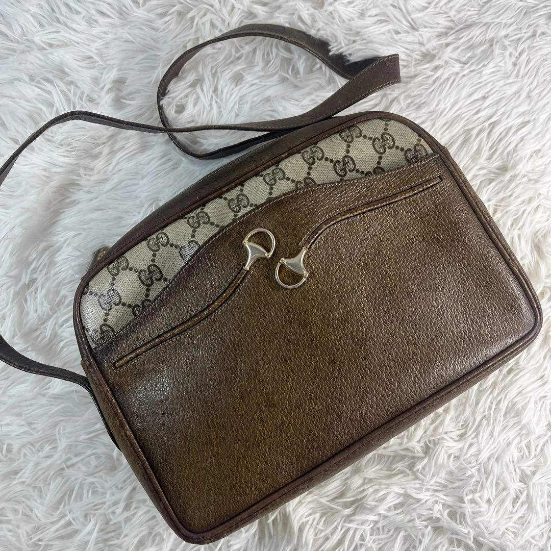 Gucci épaule cuir Gg Supreme Horsebit marron m2_0424