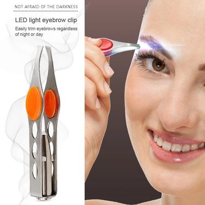 Portable Tweezer With LED Light Hair Removal Eyebrow Beauty Make Up Tools