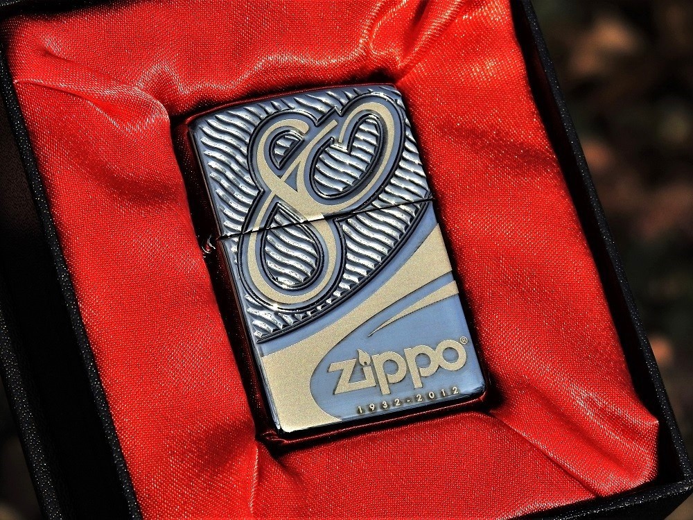 80th Anniversary Limited Edition Zippo Lighter - Black Chrome