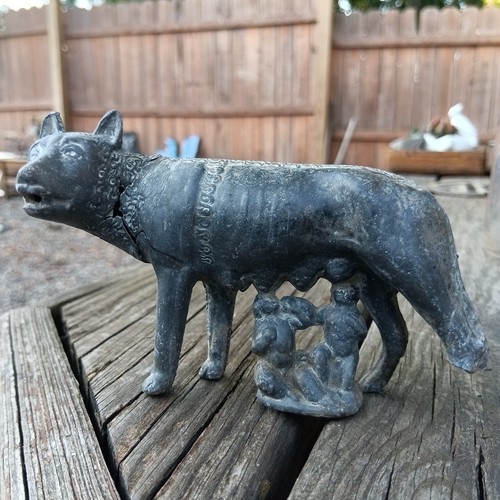 Metal Detector Find Capitoline Wolf Romulus & Remus Antique Roman Legend Statue
