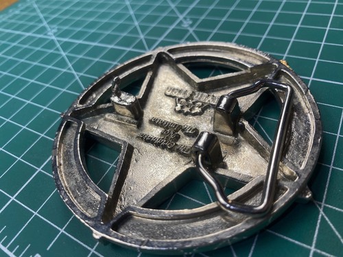 Black and Blue Flame Star and Circle Belt Buckle - Picture 3 of 3