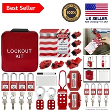 Multi-Purpose Lockout Tagout Kit: Circuit Breaker Lockouts & Group Lockout Hasps