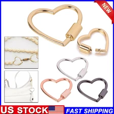 Heart Shape Carabiner Clip Metal Open Buckles Clasp Spring Keyring TL