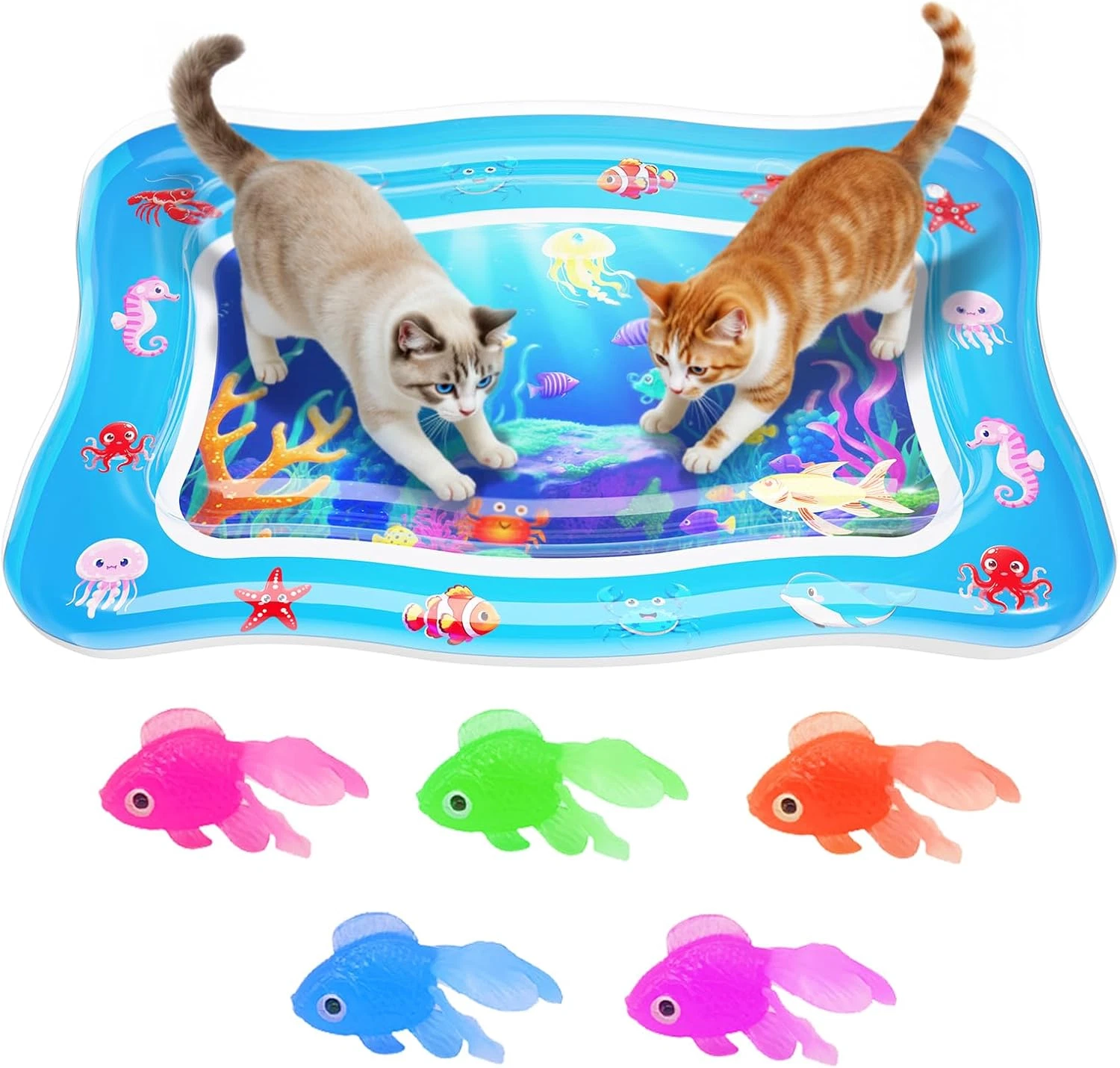 Cat Water Mat - Interactive Cat Toys Upgraded Thickened 0.7Mm PVC Cooling & Heat