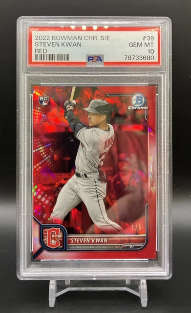 2022 Bowman Chrome Sapphire Steven Kwan Rc Red 1/5 PSA 10