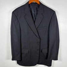 Jos A Bank Signature Collection Navy Blue Pinstripe Wool Blazer Sport Coat 44R