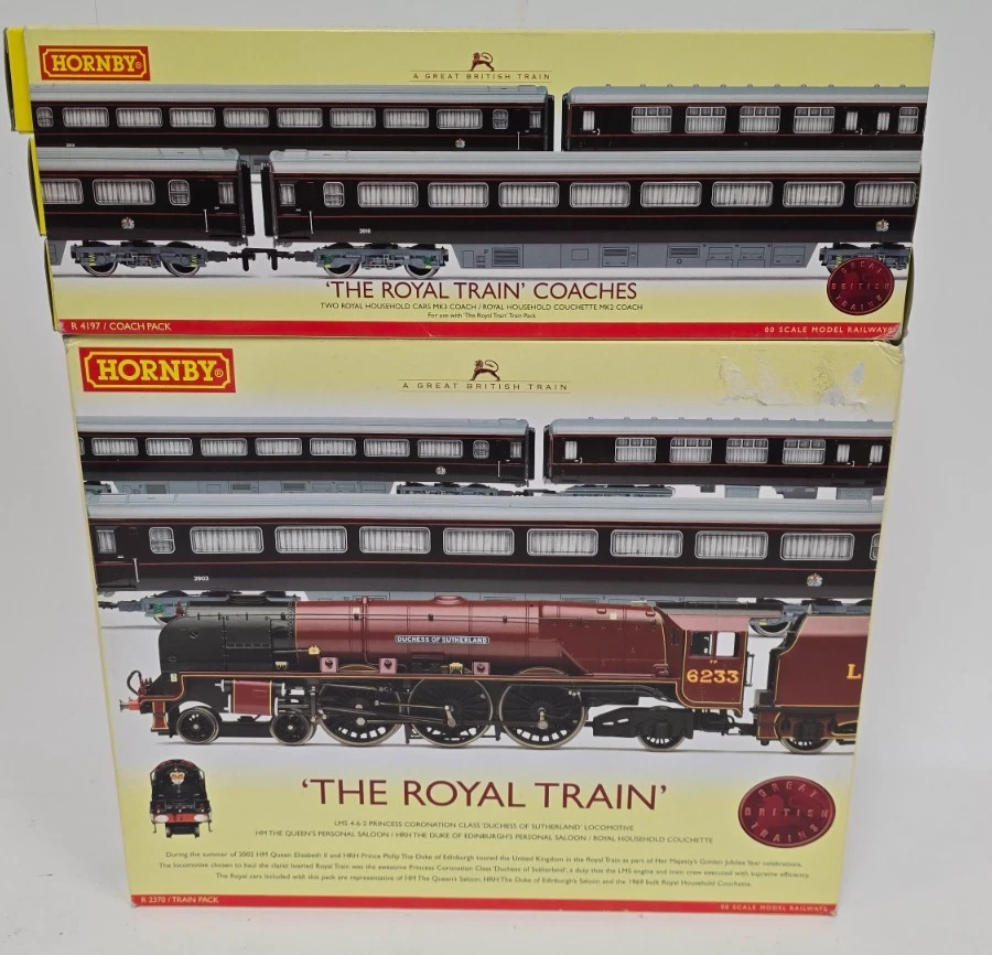 Hornby The Royal Train LMS 6233 Duchess Of Sutherland Loco w 3x Extra Coaches - Image 2 of 4