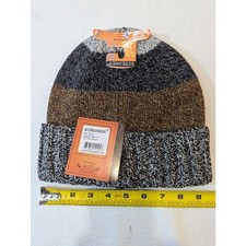 Screamer Hat Trick Beanie NWT Adult Brown/Gray Colorblock Knit
