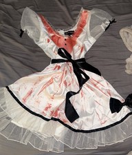 Dollskill Bloody Doll Dress Size Small White