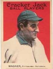 CRACKER JACK BASEBALL CARD HONUS WAGNER 1914 8.5X11 CANVAS PHOTO