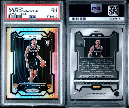 Victor Wembanyama 2023 Prizm Silver Prizm #136 PSA 9