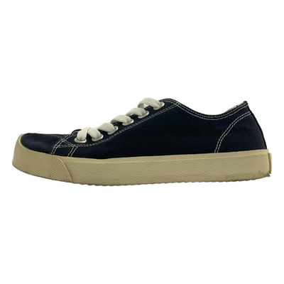 Maison Margiela Tabi Canvas Low Top Sneakers Black Split Toe Sz