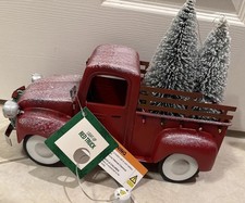 New Christmas Decoration Pickup Red Truck Headlights  Christmas Trees Light up