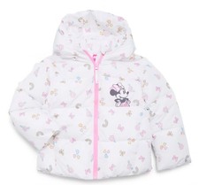 New Disney Minnie Mouse Girls Puffer Jacket Coat Hoodie Size Toddler 4T NWT