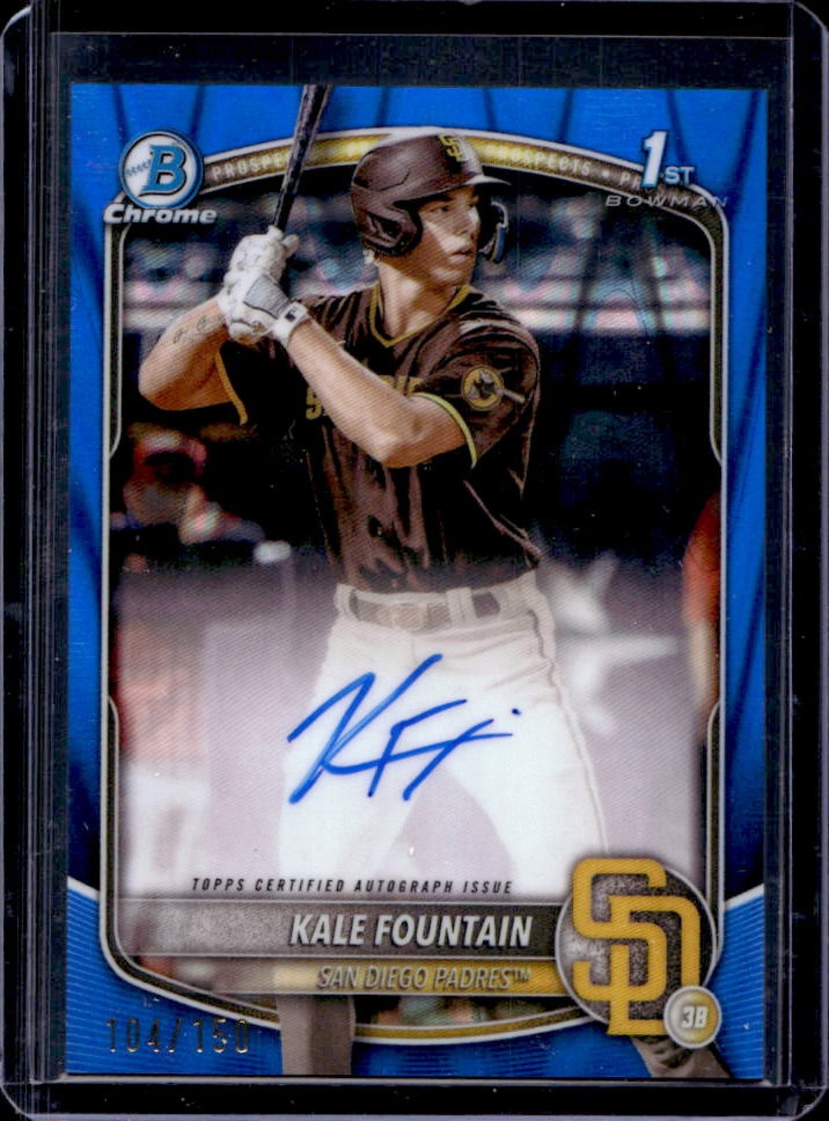 2025 Bowman Chrome Kale Fountain Auto Blue RayWave Refractor 1st #/150