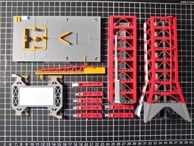 1/400 Saturn-5 Launching Tower Frame Model Rocket Painted Model Set Toy Gifts