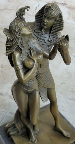 Bronze Statue Sculpture Egyptian Couple Girl Figurine Art Deco Vitaleh Artwork - Picture 7 of 7