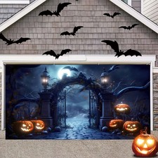 7x16Ft Halloween Garage Door Cover Large Hanging Backdrop Garage Door Banner