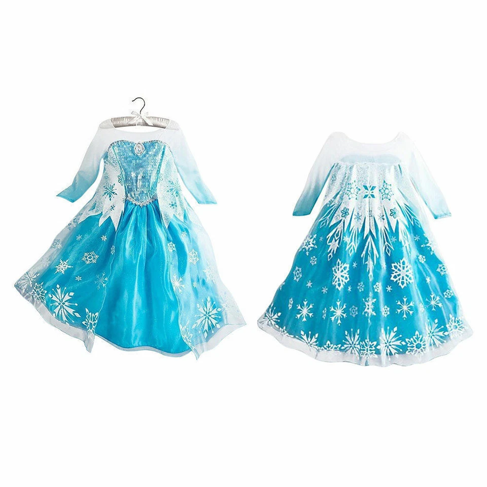 HOT-Kinder Mädchen Prinzessin Elsa Kleid Cosplay Karneval Kostüm Party Geschenk - Bild 2 von 4
