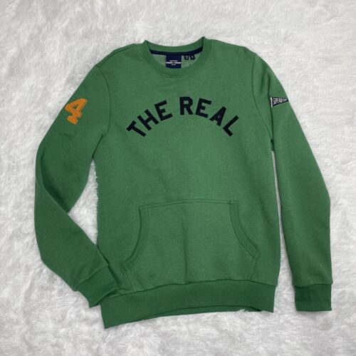 Superdry “The Real” Mens Sweatshirt Size S Small Green Blue Cotton Fleece