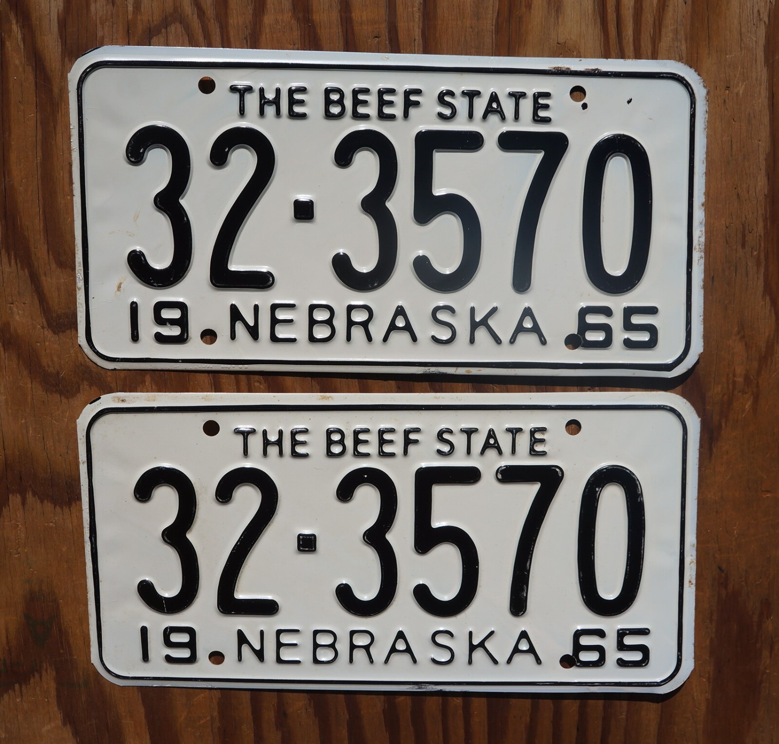 1965 Nebraska BEEF STATE License Plate PAIR / SET eBay