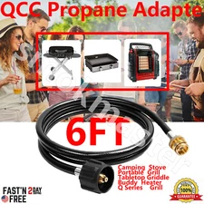 6FT QCC Propane Adapter Hose LP For Portable Grill Camping Stove Grill Easy Use