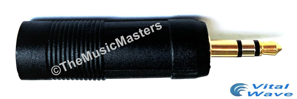 1/4" Female Jack to 3.5mm 1/8" Male Plug Stereo Headphone Audio Adapter GOLD - Image 2 of 2