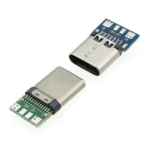 5/10Pair USB 3.1 Type C Male+Female DIY Solder Plug PCB Connector Sockets Repair - Bild 7 von 21