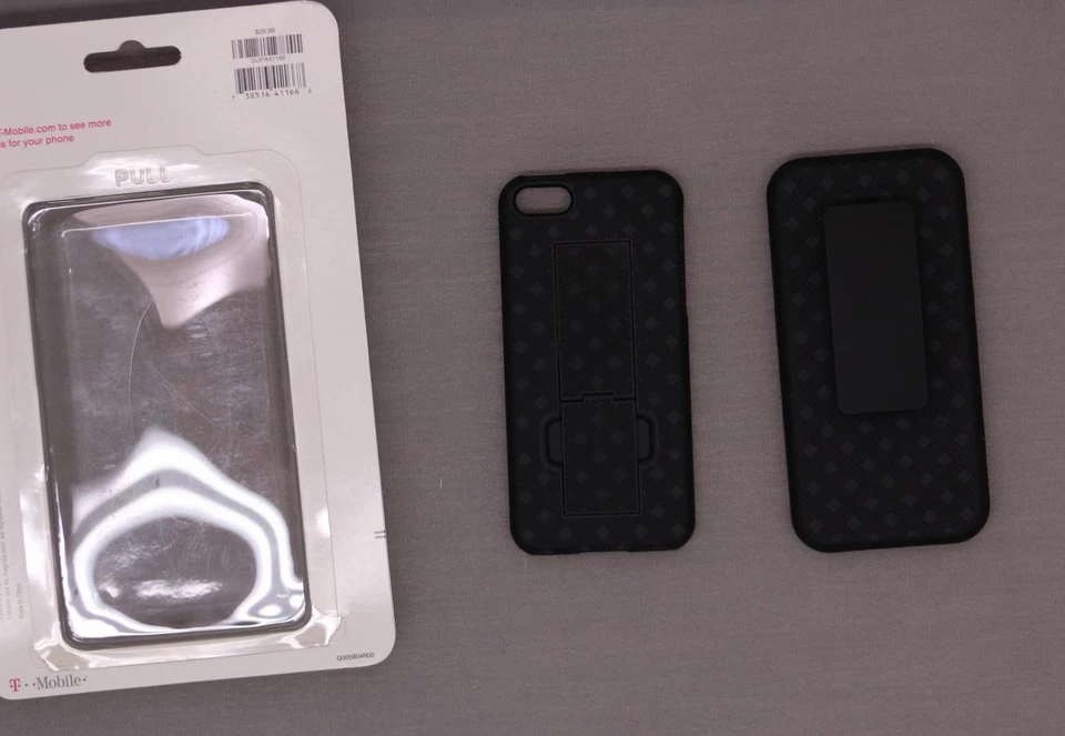 T-Mobile Hard Case Cover Holster Belt Clip & LCD Protector For iPhone 5 Black - Image 2 of 2