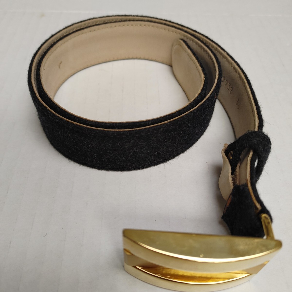 Escada Suede statement belt, matte gold hardware, suede buckle, L, 33-36” ESCADA Women main image 4