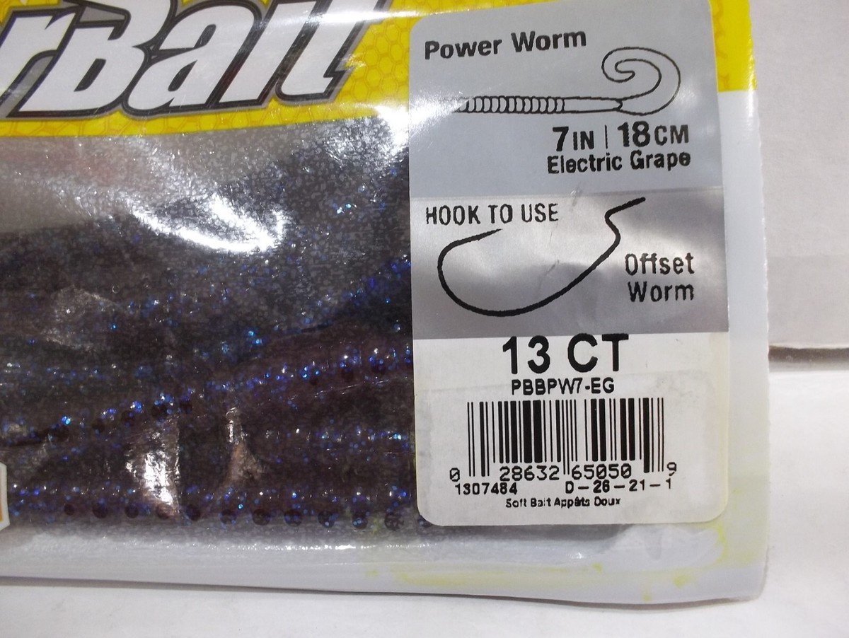 Berkley PowerBait 10 Pouces - 2 Paquets De 8 Vers - Bleu & Rouge - Neuf