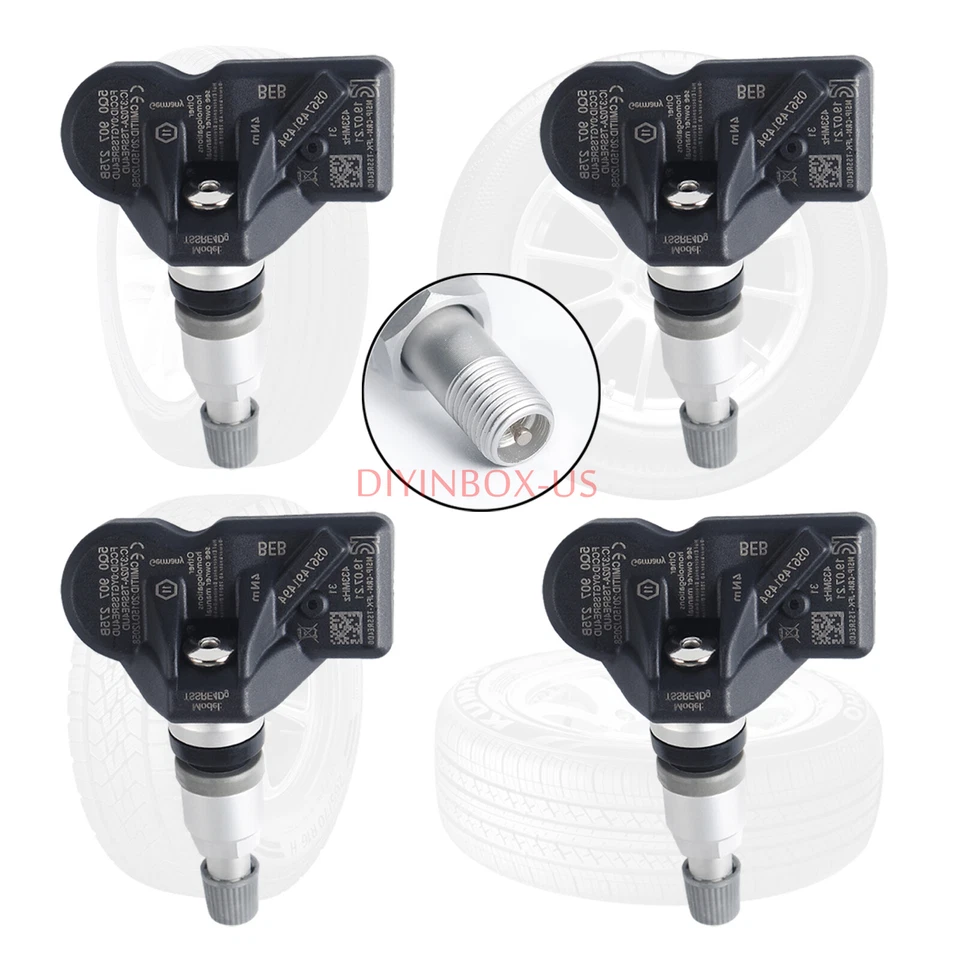 4x 433MHZ 5Q0907275B TIRE PRESSURE SENSOR TPMS For AUDI SKODA PORSCHE VOLKSWAGEN - Image 4 of 4