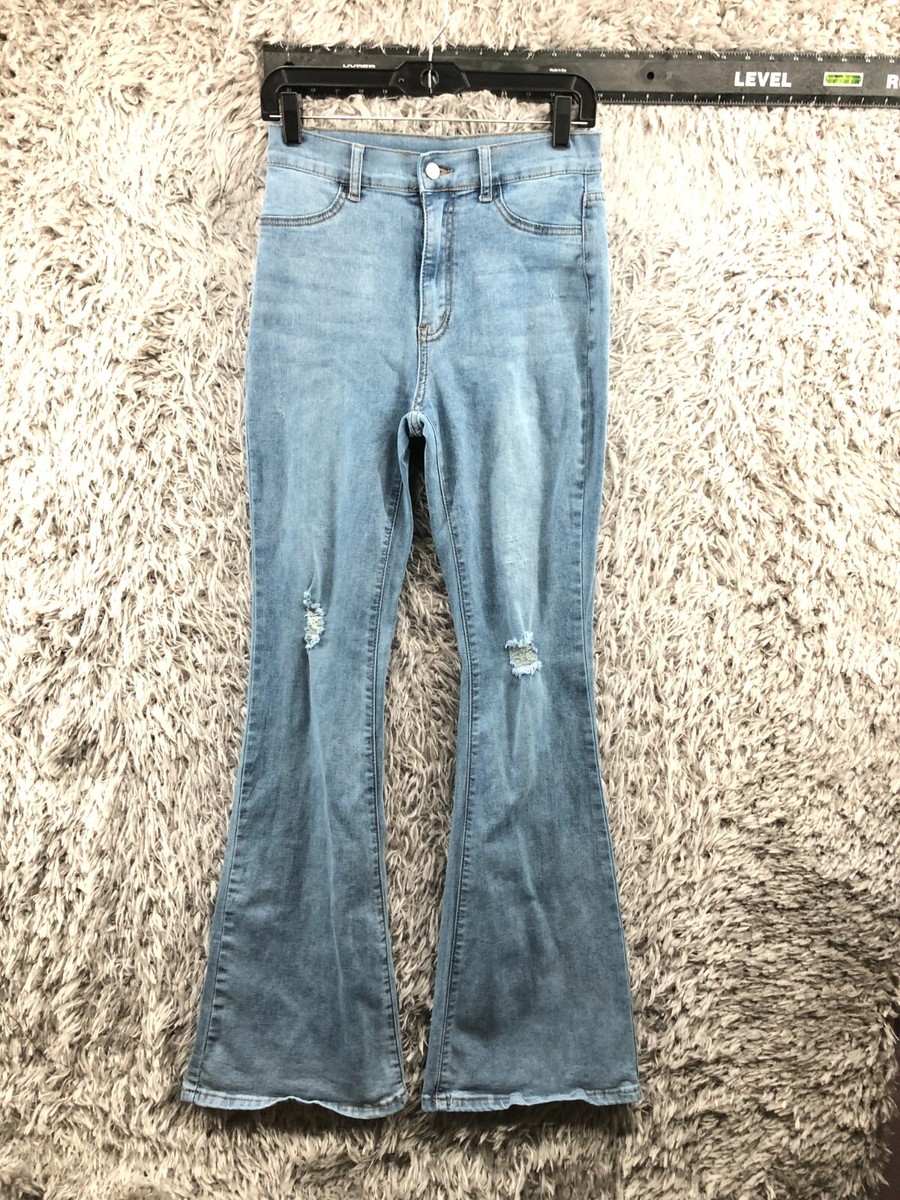 Shein High Rise Flared Jeans Size 29 Womens Medium Wash Blue