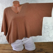 ♥️ Italy Kurzer Strick Oversize Poncho Überwurf Kuscheliger Pullover bis Gr. 44