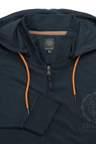 Chaqueta con capucha Kitaro sudadera con capucha chaqueta sudadera hombre gris azul talla grande - Imagen 7 de 7