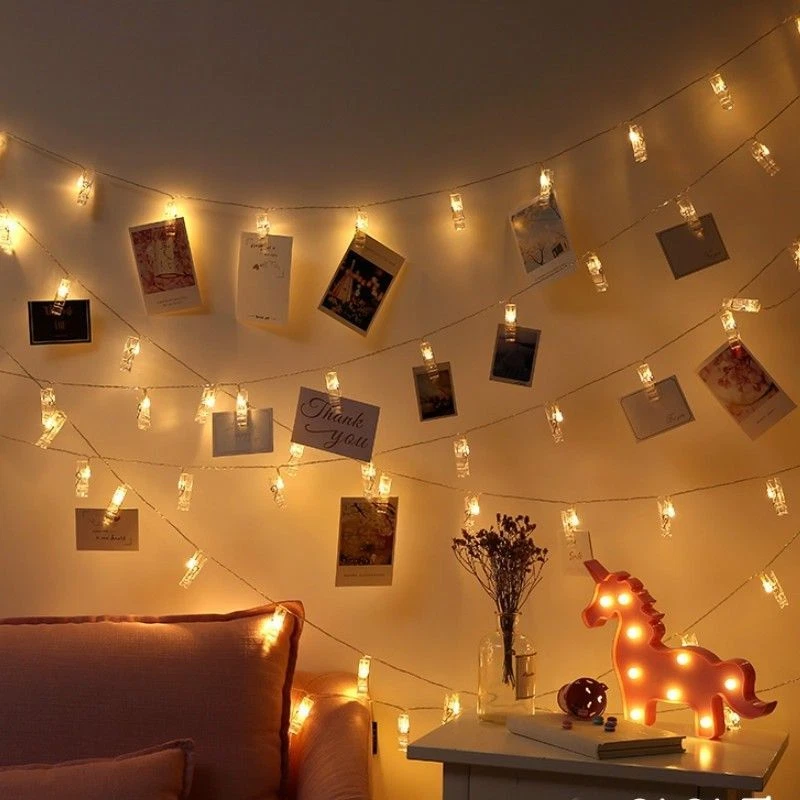 10/20/40 LED Photo Peg Clip Fairy String Light Wedding Hang Picture Party Decor - Image 2 of 4