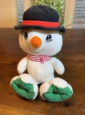 Vintage 1997 Fisher Price Cozi Waffle Plush Baby Snowman 12 Stuffed Toy Rare