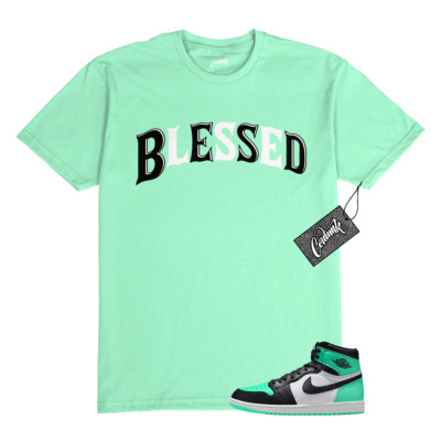 1 Green Glow Black White Mint Dunk Air Force T Shirt to Match BW BLS Jordan