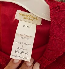 David Charles children wear dress for girls 8 years, London , made in England, 