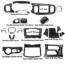 20x Carbon Fiber Interior Steering Center Console Trim Kit For Dodge Charger 15